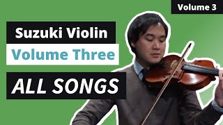 Suzuki Violin Book 3 All Songs with Piano Accompaniment [upl. by Tneciv]