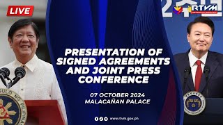 Presentation of Signed Agreements and Joint Press Conference 10072024 [upl. by Nolana417]