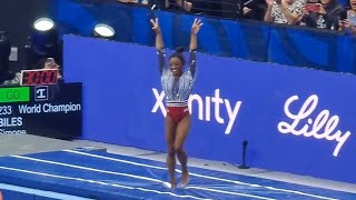 Simone Biles gets standing ovation after HUGE Yurchenko double pike on vault  Olympic Trials 2024 [upl. by Sullivan947]