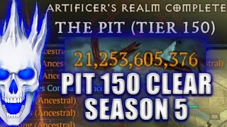 Bone Spirit PIT 150 Clear  Diablo 4 Necromancer Season 5 Build skulm diablo4 necromancer [upl. by Assylem]