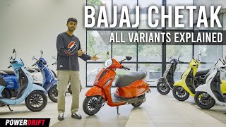 Bajaj Chetak Variants explained  Which Chetak features what  PowerDrift [upl. by Colier]