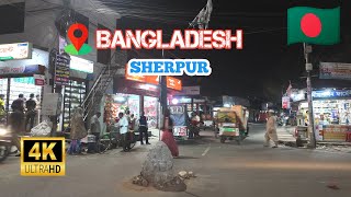 Bangladeshi 4K Walking Tour Mymensingh City 24  Sherpur College Road Night View 4k Walking Tour 24 [upl. by Ynettirb]