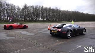 DRAG RACE LaFerrari vs Bugatti Veyron  Vmax Stealth [upl. by Lema]