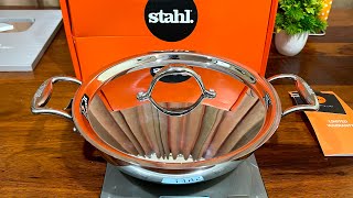 New Stahl Steel Kadai triply 2L 22cm Review Stahl Steel cookware steel Ki Kadai [upl. by Yenettirb]