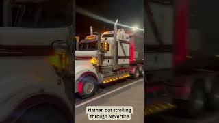 Out Truckin At Night In Australia truckdriver truckingjobs trucking [upl. by Htedirem]