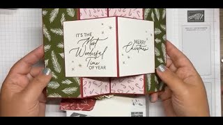 Stampin Up Greetings of The Season Merriest Trees W Pop Up Card by Tarabeth Stamps [upl. by Chesna]