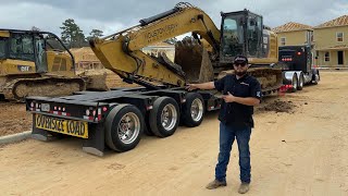 How to LOAD and SECURE properly EXCAVATOR to lowboy trailer [upl. by Epotimet]