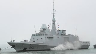 French Navy Aquitaineclass frigate AQUITAINE D650 arriving at Le Havre France  July 2 2021 [upl. by O'Conner]