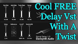 Cool FREE Delay VST Plugin Ping Pong With A Twist  Spiral Delay by Davisynth  Review amp Demo [upl. by Llerrehs]