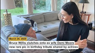 Bruce Willis clutches onto ex wife Demi Moore in new rare pic in birthday tribute shared by actress [upl. by Cami]