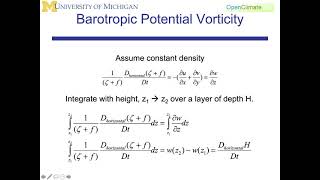 1420 Dynamic Meteorology Potential Vorticity Barotropic amp Baroclinic [upl. by Shiff]