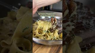 Creamy Steak amp Peppercorn Papardelle easydinner creamypasta [upl. by Thorrlow223]