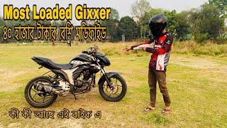 Most Loaded Gixxer 😍  Gixxer Monotone Modified  Bike Review  Miraj 02 [upl. by Iarahs]