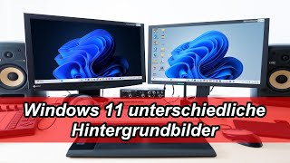 Windows 11 Unterschiedliche Hintergrundbilder für mehrere Monitore festlegen [upl. by Selassie]