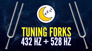 9 HOURS 432 Hz  528 Hz Tuning Forks Reiki Music Sleep Aid 😴 [upl. by Araet]