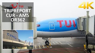 ✈ 4K TRIPREPORT  TUI  Boeing 7878  Curaçao CUR  Amsterdam AMS  Economy Comfort Class [upl. by Ahsinaj653]