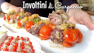 INVOLTINI DI CARPACCIO impanati al forno 🥩 ricetta facile e veloce [upl. by Treharne]