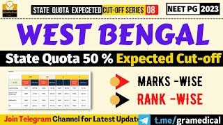 West Bengal Neet PG 2023 State Quota 50 Expected Cutoff Marks Wise amp Rank Wise ✨ Gramedical [upl. by Paulo922]