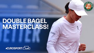 Iga Swiatek dishes out a double bagel at the French Open 🥯🇫🇷 [upl. by Ecikram]