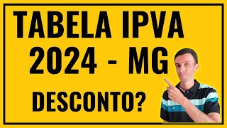 TABELA IPVA 2024 MINAS GERAIS E PROGRAMA BOM PAGADOR DESCONTO NO IPVA [upl. by Etana]