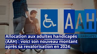 Allocation aux adultes handicapés AAH  voici son nouveau montant après sa revalorisation en 2024 [upl. by Allesig]