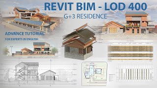 Revit BIM Villa Design Project  Architecture amp Structure  400 LOD [upl. by Inail]