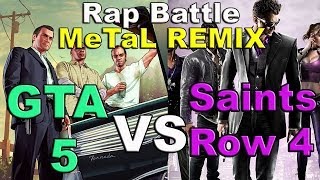 GTA V VERSUS SAINTS ROW 4 RAP BATTLE METAL REMIX  TEAMHEADKICK Lyrics [upl. by Mackintosh53]