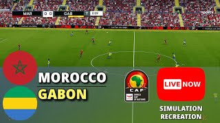 LIVE🔴 MOROCCO vs GABON  Africa Cup of Nations Qualification  Full Match  PES 21 Simulation [upl. by Fugazy]