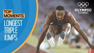 The Longest Ever Olympic Triple Jumps  Top Moments [upl. by Ferne]