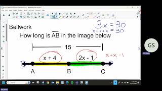 Mr Gill Geo Aug 19 Line Segments Day 1 Betweeness Segment addition [upl. by Ynnelg]