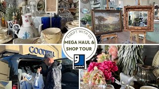 Goodwill Mega Haul Thrift with Me Thrifting for Vintage to flip for profit  Reselling Shop Tour [upl. by Anrym]