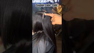 Half Quick Weave amp Half Tape Ins Extensions😍Seamless Install On Relax Hair Tutorial Ftulahair [upl. by Rolo]