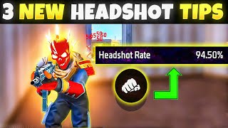 3 Easy Tricks For 90 Headshot rate Beginner intermediate 2024  Free Fire [upl. by Idurt258]