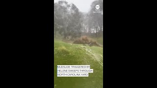 Mudslide triggered by Helene sweeps through North Carolina yard [upl. by Florentia]