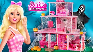 Barbie Dreamhouse for Halloween 30 Dolls DIYs [upl. by Abell]