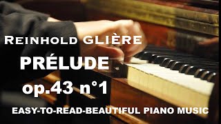 RGlière  Prelude op43 n°1  Easytoplay and beautiful piano music  Глиэр  Прелюдия [upl. by Aissatsana376]