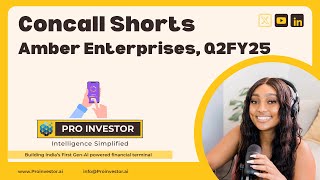 Amber Enterprises Q2FY25 ConcallShorts [upl. by Namolos]