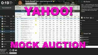 Yahoo Fantasy Basketball Auction Mock Draft [upl. by Durnan]