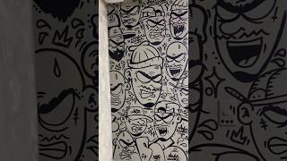 A WALL FULL OF GRAFFITI CHARACTERS 👀 graffitiart graffiti shorts [upl. by Anahsar843]