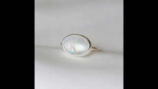 Rainbow moonstone Ring 13 [upl. by Aihtenak]