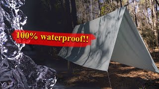 How to make a 100 waterproof tarp from a bedsheet [upl. by Atilrac962]