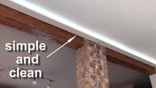 How to Make a Simple Modern CROWN MOLDING WITH LED LIGHTS💡 [upl. by Selway]