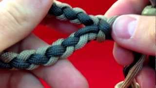 Paracordist How to Make a Four Strand Round Braid Loop  w 4 strands out [upl. by Sitrik925]