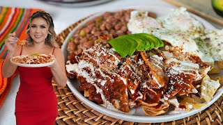 How To Make My RED CHILAQUILES with my NEW Favorite Salsa Roja  Chilaquiles Rojos RECIPE [upl. by Ailyt696]