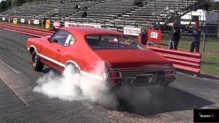 Rare 426 Hemi Road Runner vs Olds 442 W30  14 Mile Drag Race Video Road Test TV ® [upl. by Kannav]