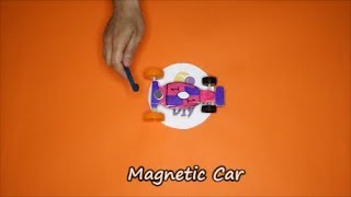 How to make Magnetic race car  DIY science toy project for kids Magnetic vehicle [upl. by Ahoufe]