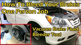 How To Bleed The Brakes By Yourself  Vacuum Brake Fluid Bleeder Tool [upl. by Ruttger]