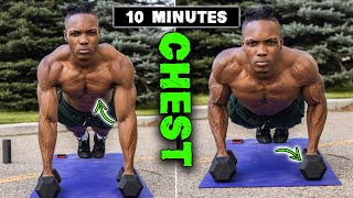 10 MINUTE LIGHTWEIGHT DUMBBELL CHEST WORKOUT  NO BENCH NEEDED [upl. by Ettecul468]