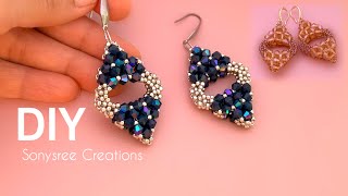 Holiday Earrings  How to Make Beaded Earrings  Gift ideas Christmas [upl. by Gun]