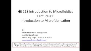 HE 218  Lecture 2  Introduction to microfabrication [upl. by Doomham]